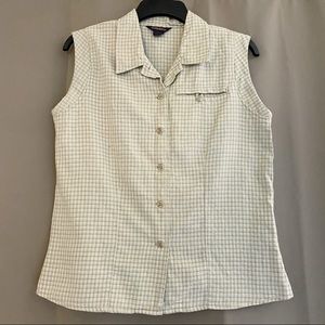 🟣 WOOLRICH Green Gingham Sleeveless Top M EUC